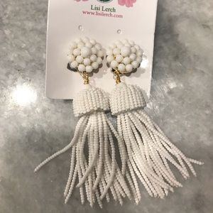 Lisi Lerch White tassel earrings